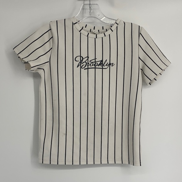 SHEIN Other - Sz 9y SHEIN girls Cream and Black Striped Kids T-Shirt
